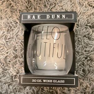RAE DUNN ‘Hello Beautiful’ wine glass.